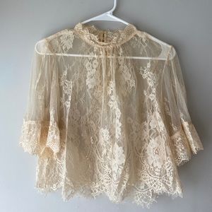 High Neck Lace Blouse